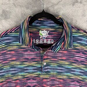 Tailor Byrd Men SPF 30 Performance Golf Polo Colorful Geometric Design Size XL